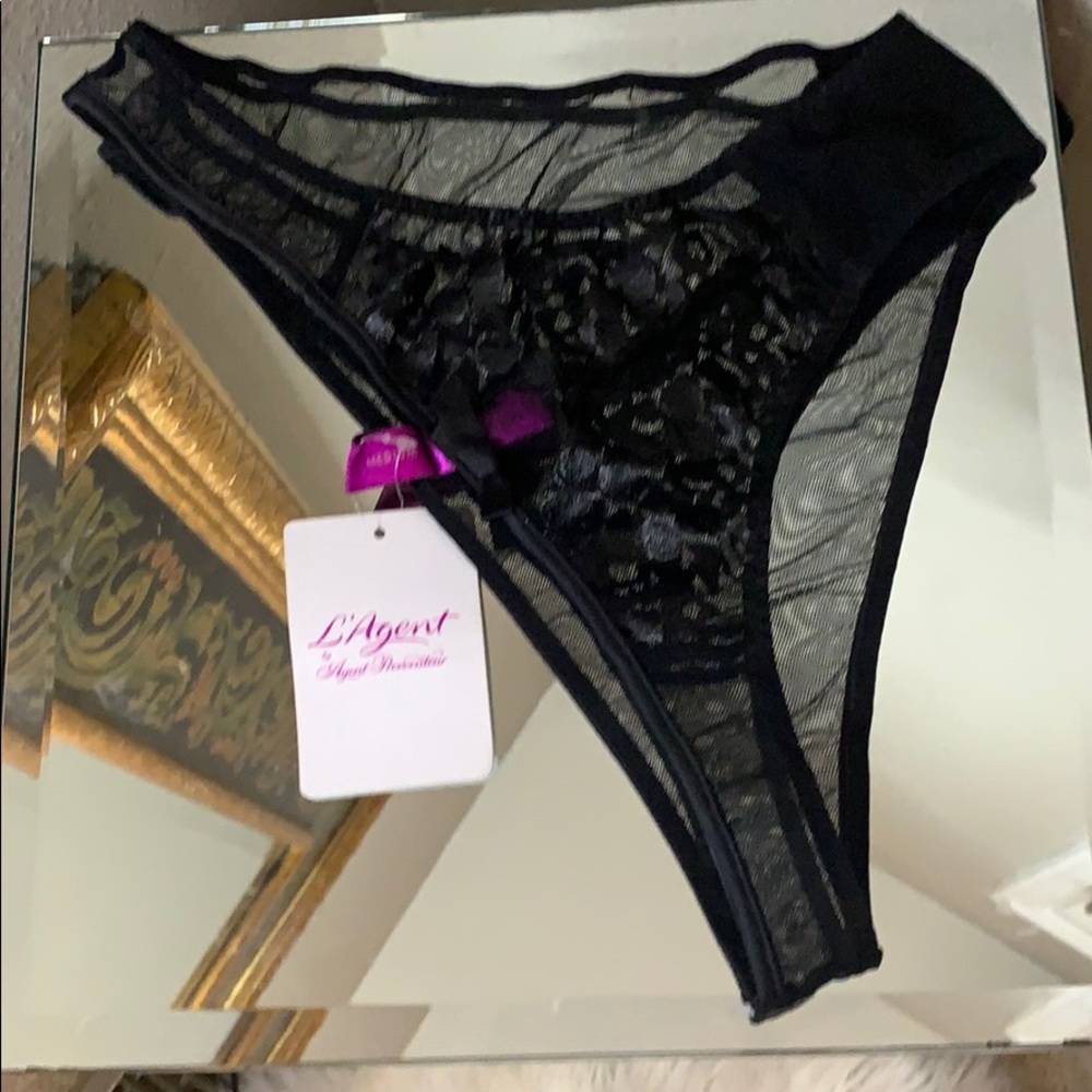 L’Agent Provocoteur Odessa Brazilian Brief Sheer 3 hearts mesh Valentines Day